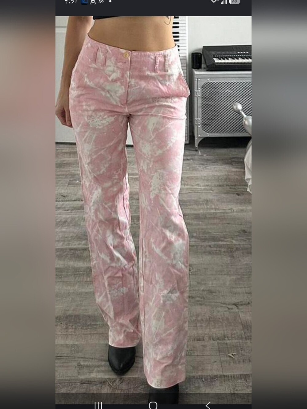 ANTHROPOLOGIE Women's Pink Tie-Dye Straight-Leg Pants